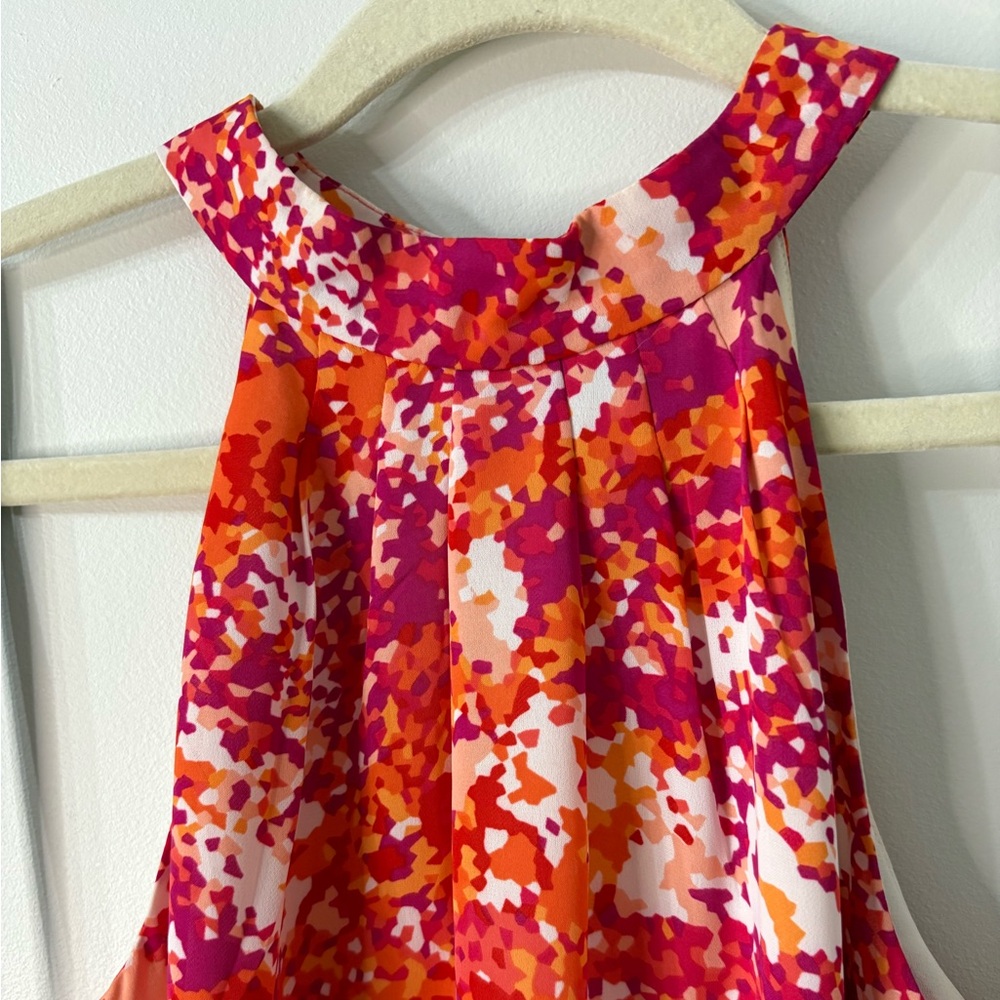 SHELLI SEGAL Halter Dress Chic Wedding Guest Dress Summer Cocktail Vacation Sz 8 - Picture 5 of 7